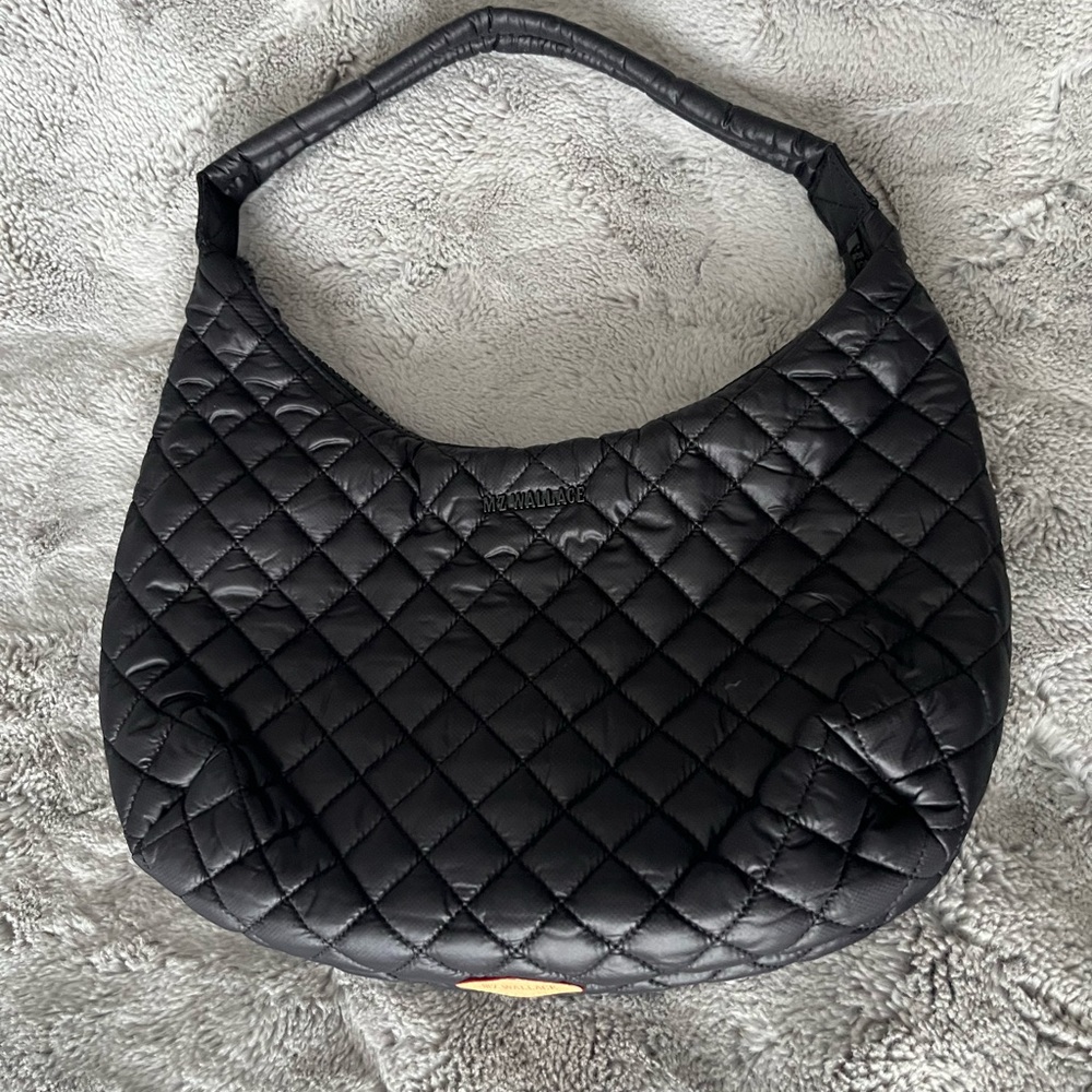 MZ Wallace Black Quilted Hobo Bag